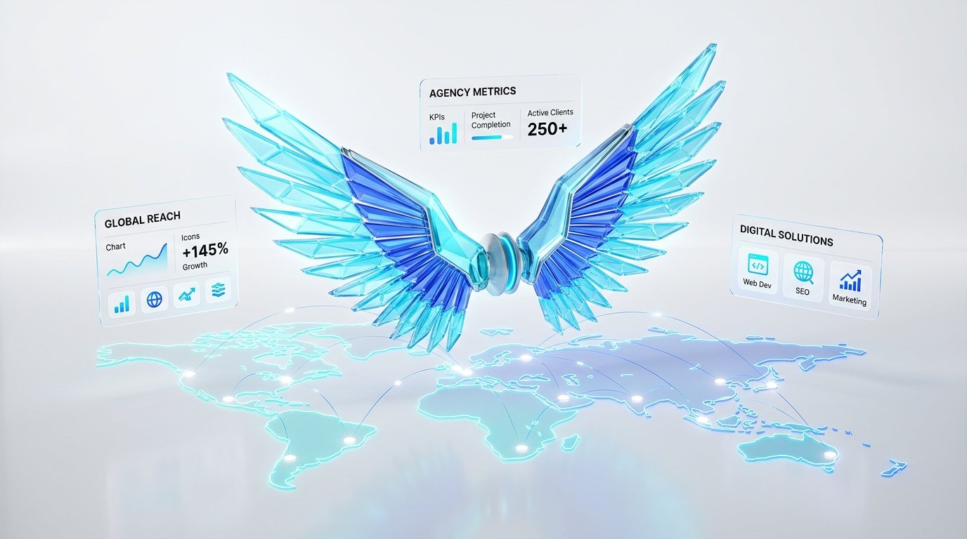 Live Ajans Global 3D Reach and Glass Wings